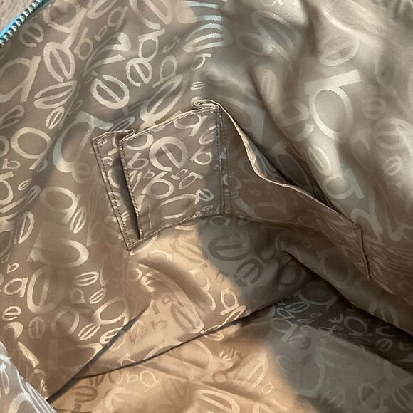 Bebe Purse Bag Handbag Tote Vintage Large Blue Khaki Logo - Picture 10 of 16